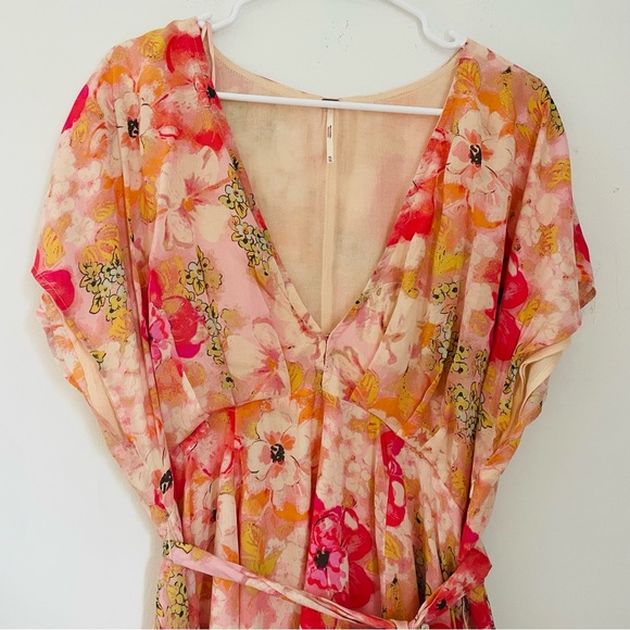 FREE PEOPLE Freddy Tie Waist Mini Dress in Fruit Punch Combo Size XL - Picture 7 of 16